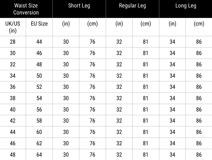 Mens Size Guide - That British Tweed Company