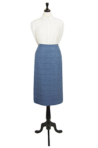 Great Scot! Tailored Tweed Long Skirt (Lossie Blue Check Tweed) - That ...
