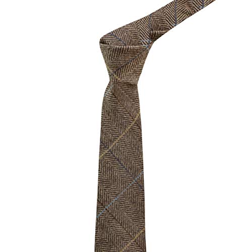 Luxury Walnut Brown Herringbone Check Tie, Tweed - That British Tweed ...