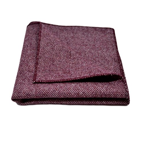Maroon Herringbone Pocket Square, Handkerchief - That British Tweed Company