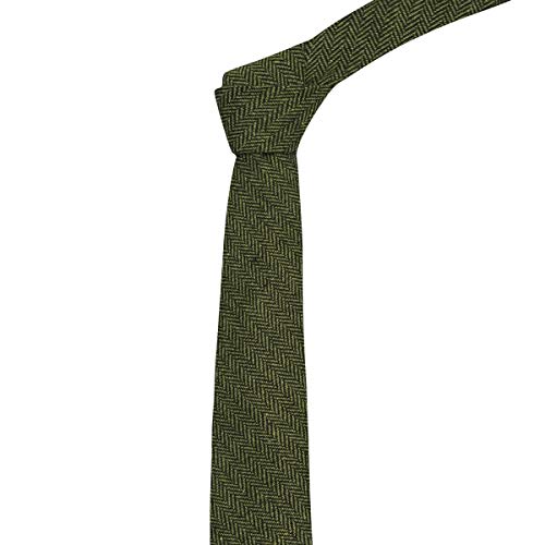 Pickle Green & Black Herringbone Tie - That British Tweed Company