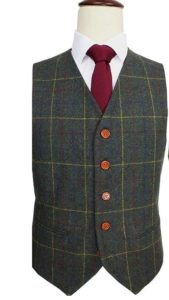 Women's Made to Measure Forest Green Large Check Tweed Three Piece Suit ...